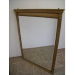 19th C style gilt framed bevelled edge rectangular wall mirror (107cm x 144cm)