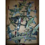 Selection of various die-cast and other aircraft including Spitfire, Hurricane, Lancaster,