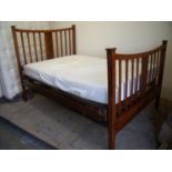 Early 20th C walnut double bedstead