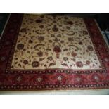 Beige ground Keshan rug (230cm x 160cm)