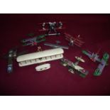 Selection of various die-cast and other mainly WWI fighters including the Red Barrons Fokker tri-