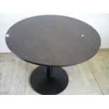 Circular bar/café table with wooden top and cast metal base (diameter 90cm)