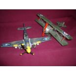 Modern tinplate model of a P51 Mustang and a Sopwith Camel (2)