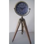 Modern adjustable angle clock on tripod stand (85cm high)