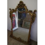 Extremely large modern gilt frame over mantle mirror with elaborate frame (97cm x 152cm)