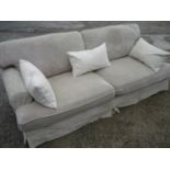 Large settee with beige chenille fabric (width 235cm)