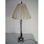 Decorative barley twist cast metal table lamp with shade