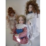 Three dolls from the Ashton-Drake Galleries including Katrina 1992, Brigitte 1993 & Peaches &