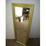 Gilt framed rectangular bevelled edge wall mirror (45cm x 130cm)