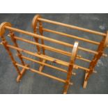 Two beech towel rails