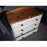 Painted pine chest of drawers (70cm high)