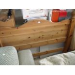 Pine double bedstead with mattress