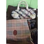 Collection of twelve designer bags, the style including Gucci, Burberry, Daks etc