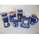 Collection of Wedgwood ceramics including a Wedgewood blue Jasperware ceramics including mantel