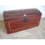 Victorian stained and grained dome top trunk (height 39cm)