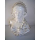 Large Mother Teresa style white painted plaster work bust (54cm high)