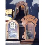 Early 20th C American walnut cased shelf clock by Newhaven (movement stamped) and two other shelf