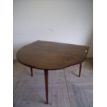 19th C drop leaf gate leg table with figured mahogany top and inlaid base