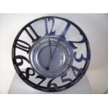 Large modern metal wheel hub design wall clock (diameter 64cm)