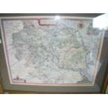 Large selection of various pictures and prints including a map of Yorkshire, Japanese style print