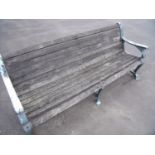 Large wood and metal vintage style bench