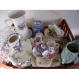 Ringtons tea canister, various part tea services, large jug, cake stand, Radford jug, West Germany