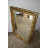 Gilt framed bevelled edge wall mirror (63.5cm x 90cm)