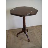 19th C wine table with turned mahogany tripod base