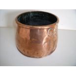 19th C copper jardinière of tapering form (18cm high)