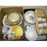 Various assorted ceramics in two boxes including jardinière, Noritake vases etc