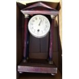 Late 19th C mahogany Portico clock