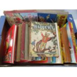 Rupert Annual, Lion Annual, Beano Annuals and similar books in one box