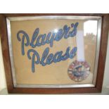 Oak framed 'Players Please' Navy Cut advertising board (64cm x 54cm)