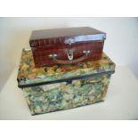 Japed metal strong box with Victorian scrap work detail and a crocodile effect Maison Lyons toffee