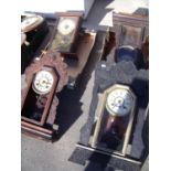 Late 19th C Ansonia shelf clock and three others