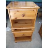 Pair of modern pine drawer bedside cabinets