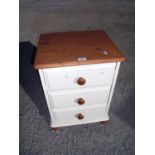 Painted pine bedside chest