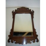 Small Chippendale style mahogany framed mirror