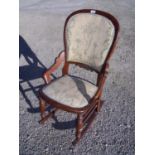 Late 19th C wooden rocking chair