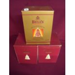 Boxed Bells Old Scotch Whisky Limited Edition Christmas 1999 decanter and two Christmas 2000 Limited