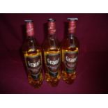 Three 70cl bottles of Grants Red Scotch Whisky (3)