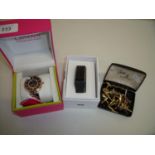 Boxed Catherin ladies wrist watch, a boxed Smart watch and various costume jewellery including