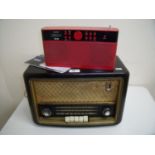 Mid 20th C Bush Type VHF61 Radio Receiver with Bakelite case and a Bush digital radio