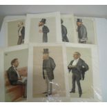 Ten unframed Vanity Fair spy type prints including Sydney, Statesman No 5, No 158 etc