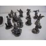 Collection of twelve 'The Cries of London' John Pinches pewter Franklin Mint figures, with