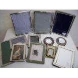 Large selection of various silver plated photograph frames