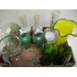 Large selection of various early 20th C and later decorative glassware including vases, jug, comport