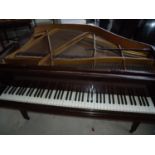 Mahogany cased baby grand piano by Monington & Weston of London