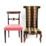 Property of a lady - a Victorian rosewood & upholstered prie dieu; together with a George IV