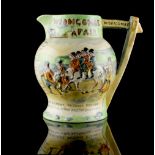 Property of a lady - a Crown Devon Fieldings 'Widdicombe Fair' musical jug, 7.2ins. (18.3cms.)